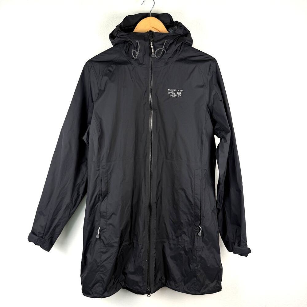 Mountain Hardwear Plasmic Parka Jacket Womens Large Black Lightweight Dry Q Evap